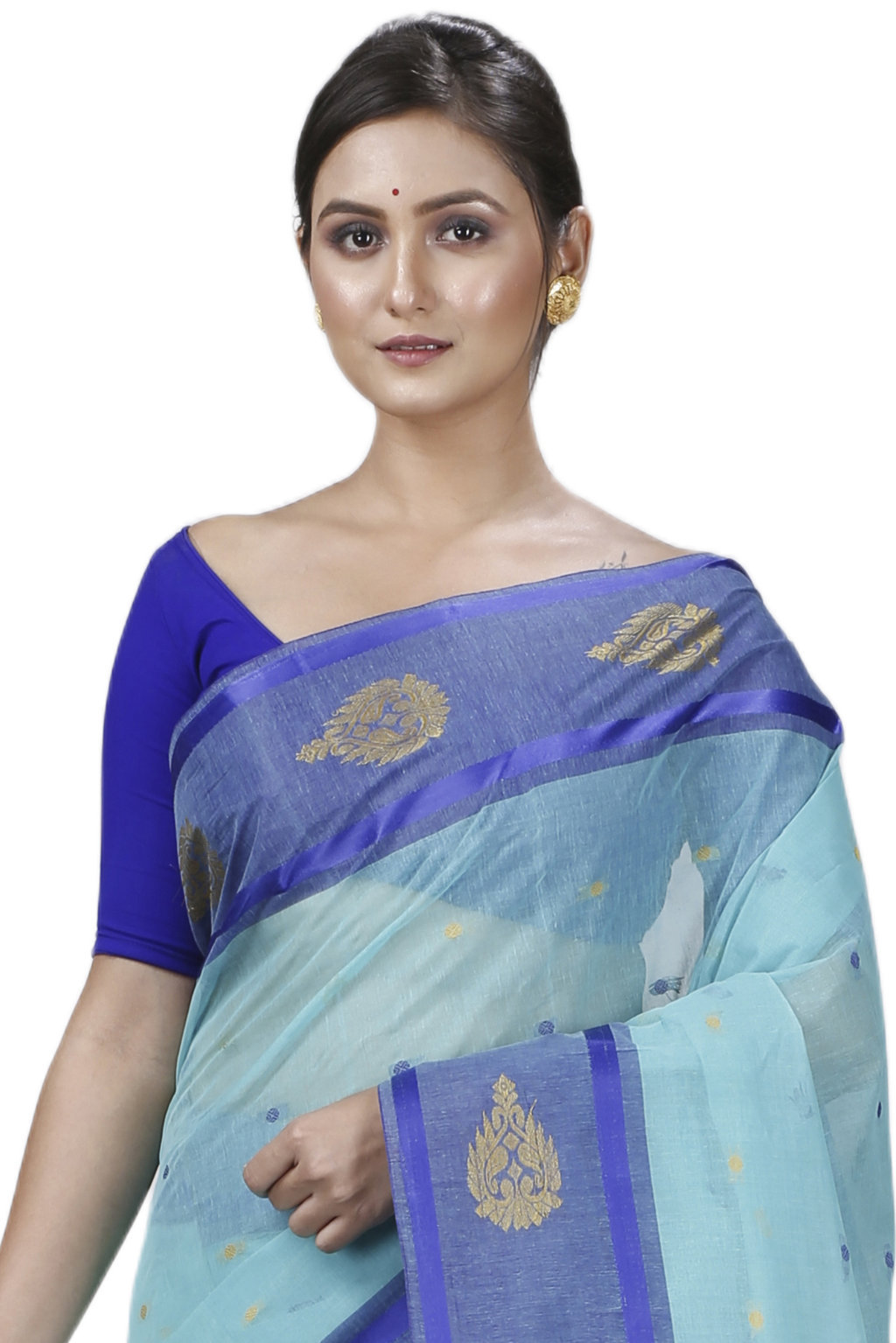 See Green Pure Cotton Upala Tant Saree (1165)
